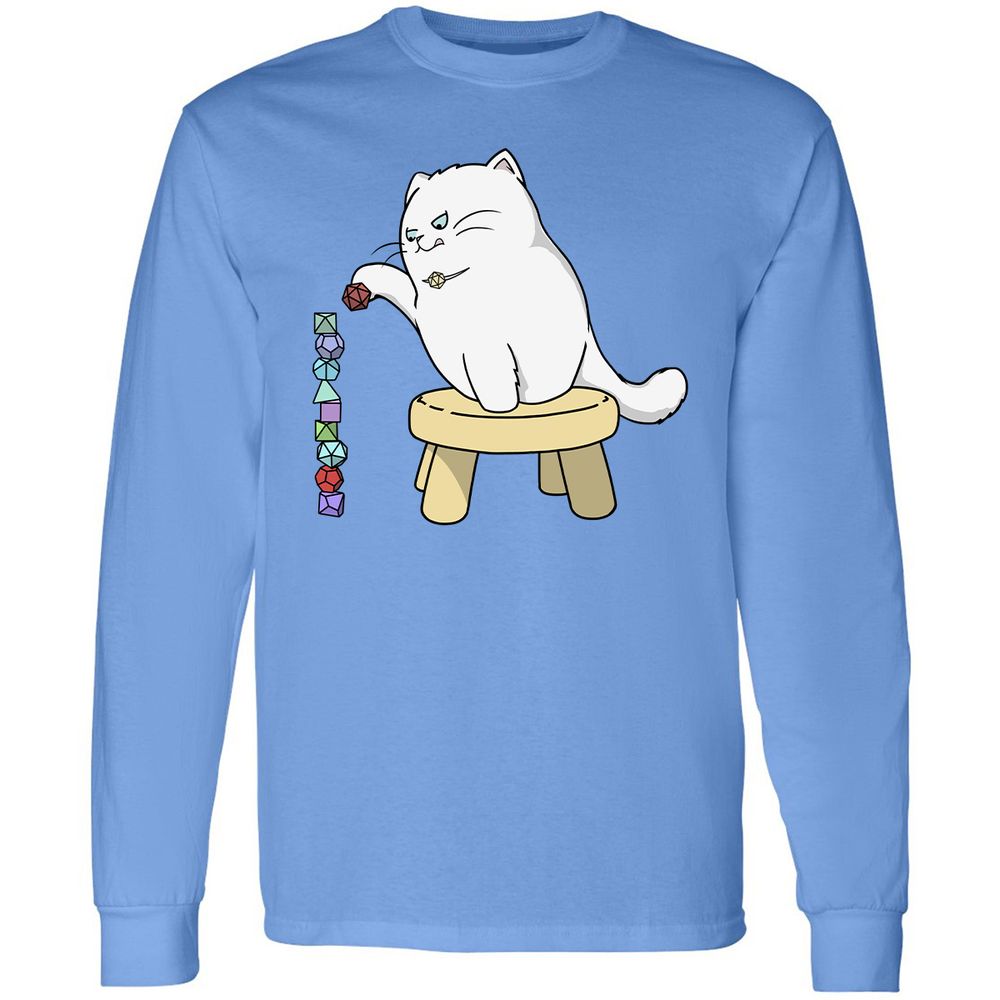 Cat Stacking Dice Long Sleeve T-Shirt - Carolina Blue - 12