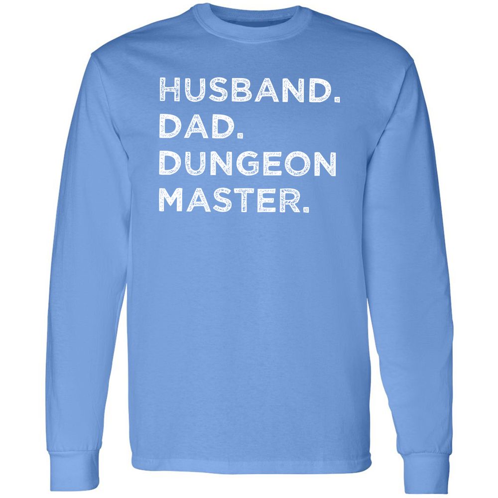 Husband Dad Dungeon Master Long Sleeve T-Shirt - Carolina Blue - 12