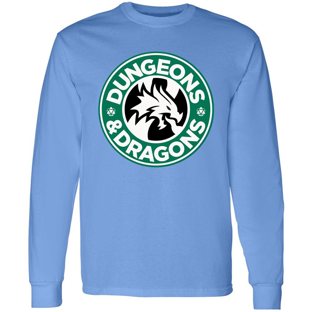 D&D Coffee Long Sleeve T-Shirt - Carolina Blue - 12