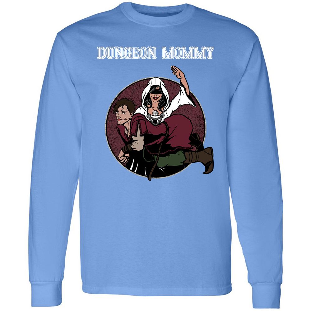 Dominant Dungeon Mommy Long Sleeve T-Shirt - Carolina Blue - 12