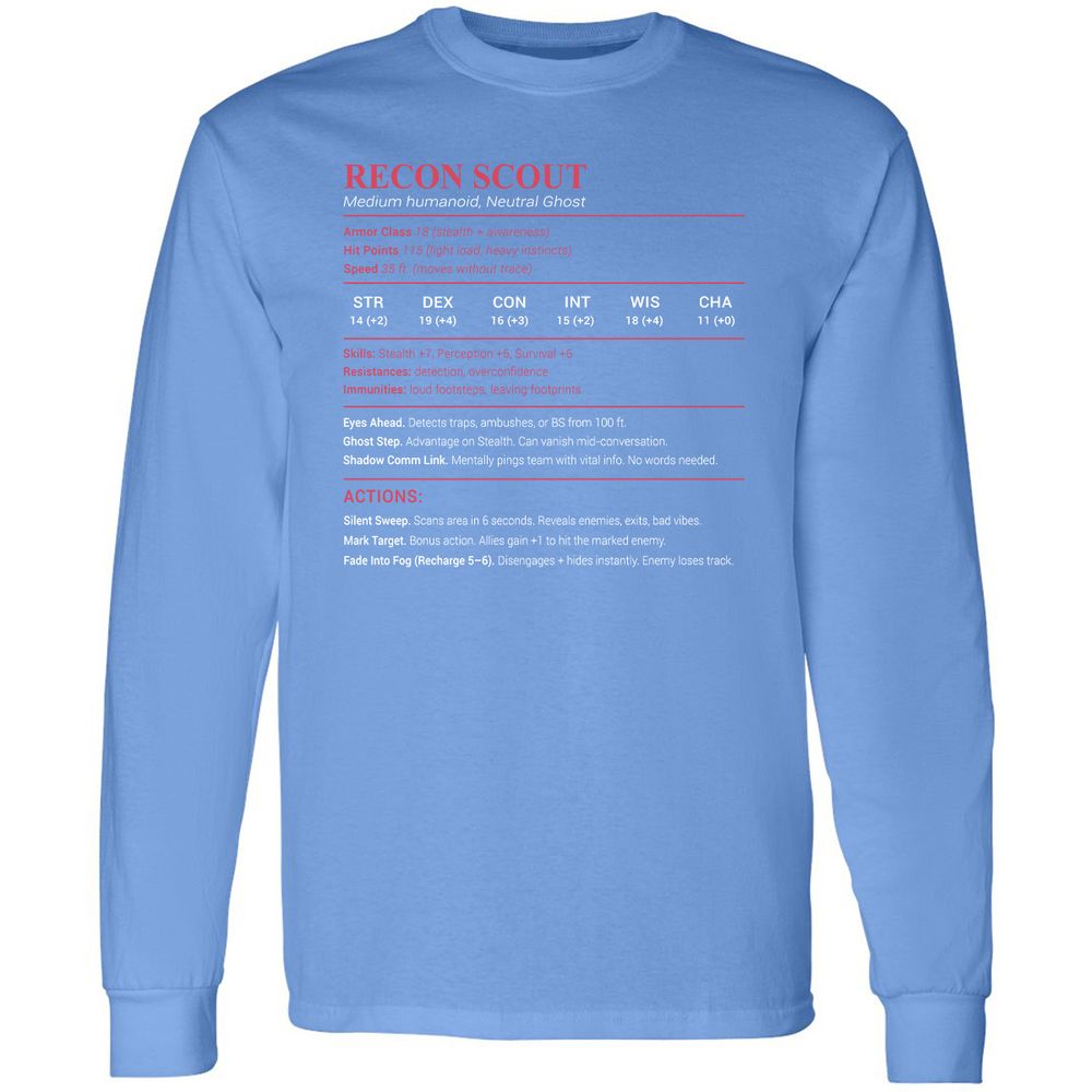 Recon Scout Long Sleeve T-Shirt - Carolina Blue - 12