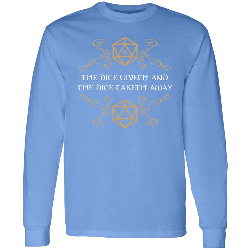 The Dice Giveth and Taketh Away Natural 20 and Critical Fail Long Sleeve T-Shirt - Carolina Blue - 12