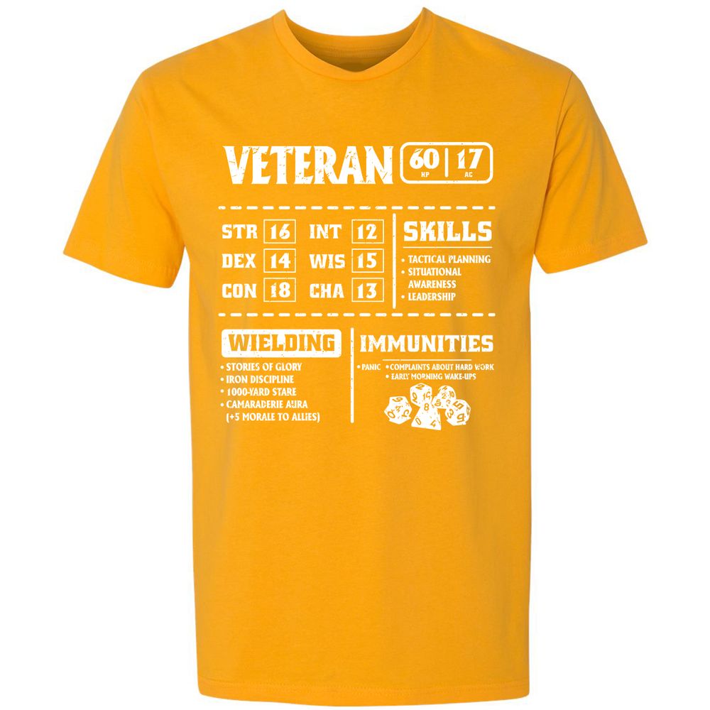 Veteran New Ver. Premium Unisex T-Shirt - Gold - 12