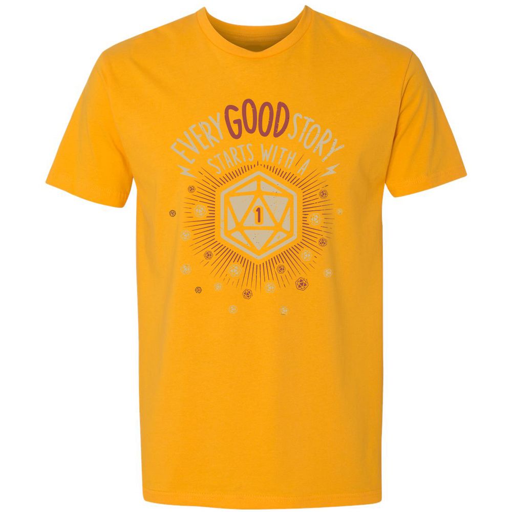 Good Story Starts With A 1 Premium Unisex T-Shirt - Gold - 12