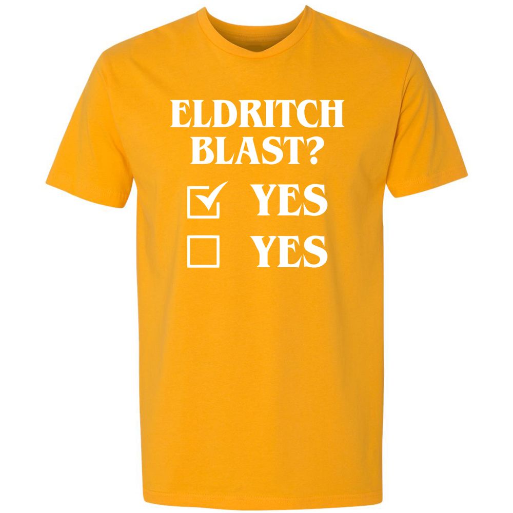 Eldritch Blast Yes Premium Unisex T-Shirt - Gold - 12