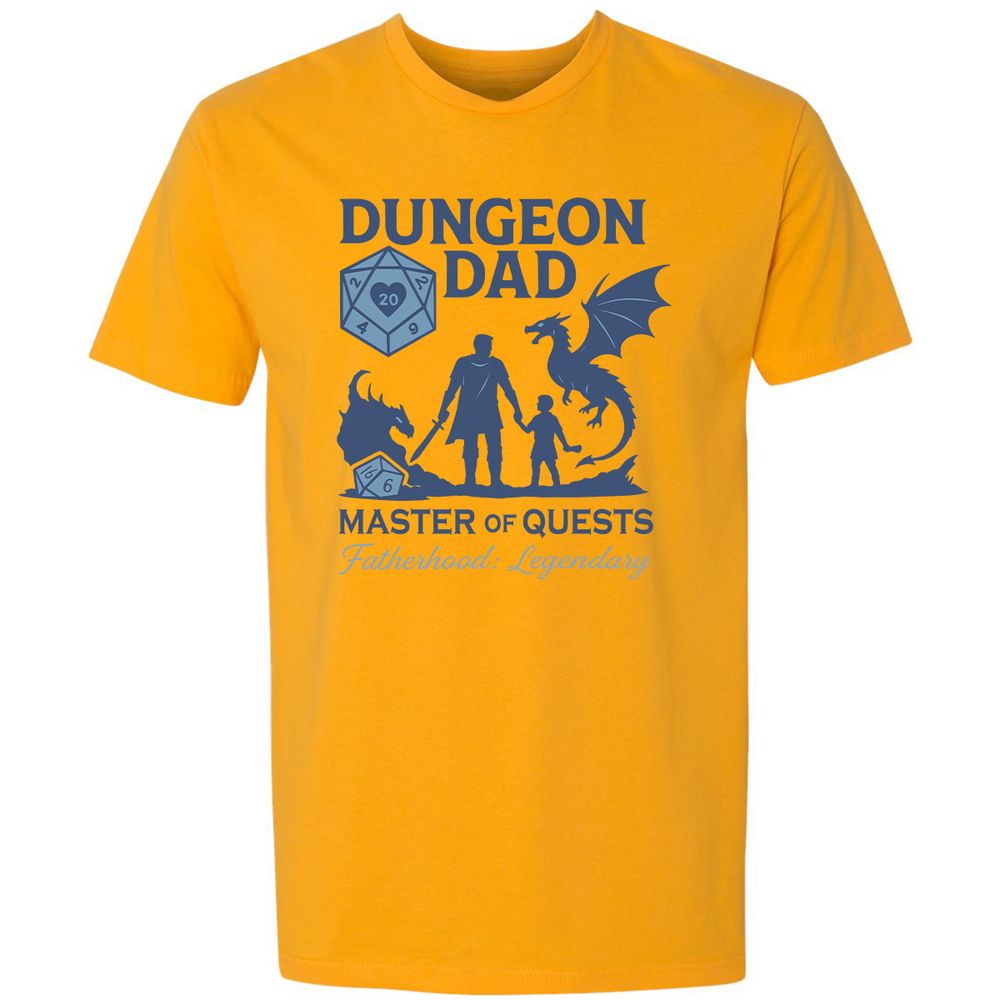 Dungeon Dad Master Of Quests Premium Unisex T-Shirt - Gold - 12