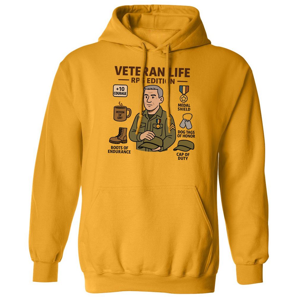 Veteran Life RPG Edition Classic Unisex Hoodie - Gold - 12