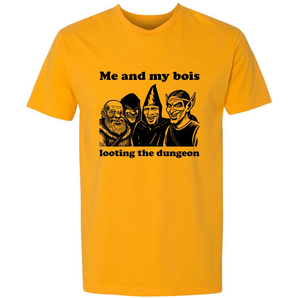 Me and my bois looting the dungeon Premium Unisex T-Shirt - Gold - 12