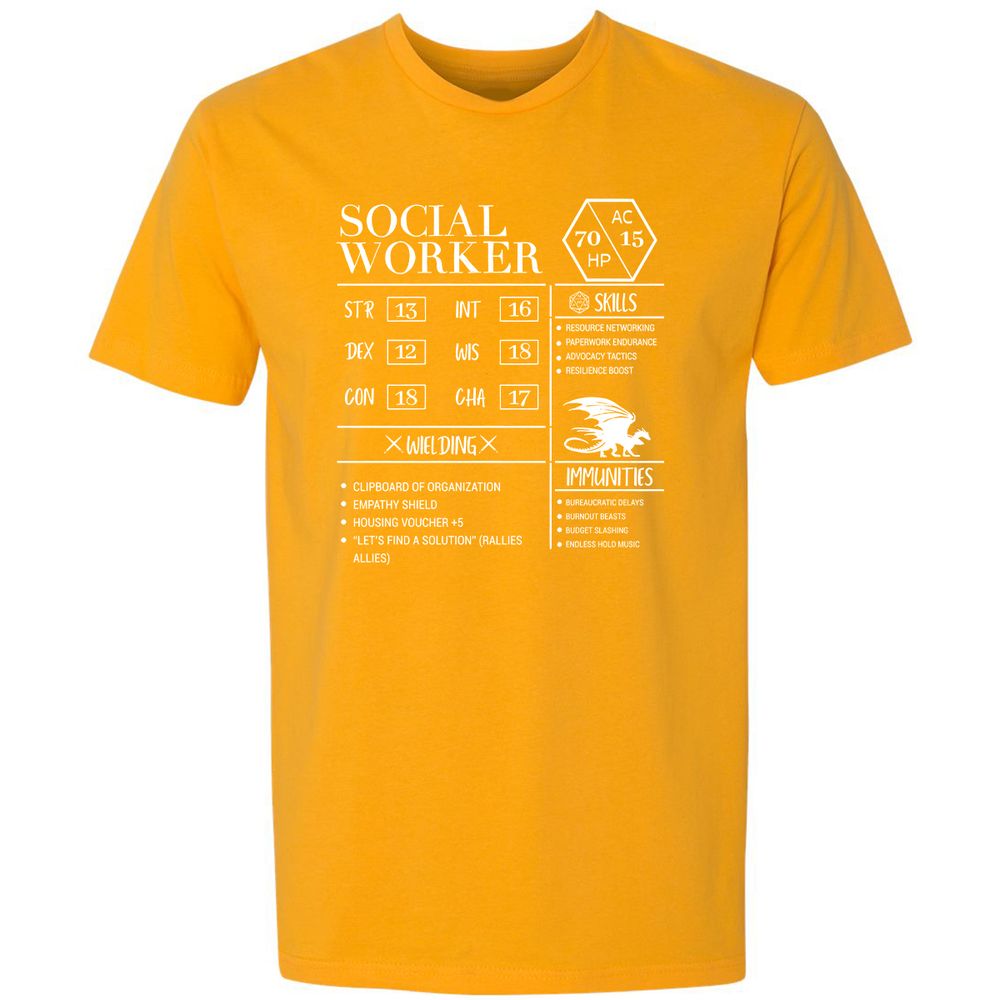 Social Worker New Premium Unisex T-Shirt - Gold - 12