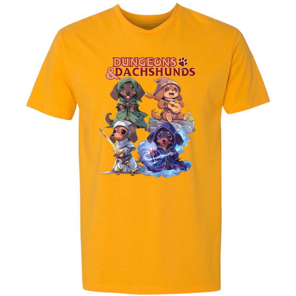 Dungeons & Dachshunds Premium Unisex T-Shirt - Gold - 12
