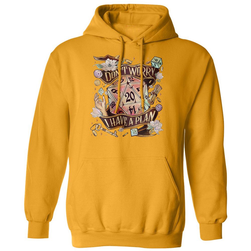 Floral Don't Worry I Have A Plan Classic Unisex Hoodie - Gold - 12