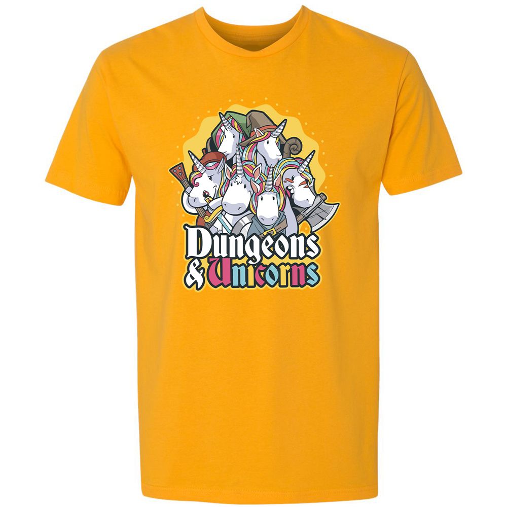 Dungeons And Unicorns Premium Unisex T-Shirt - Gold - 12