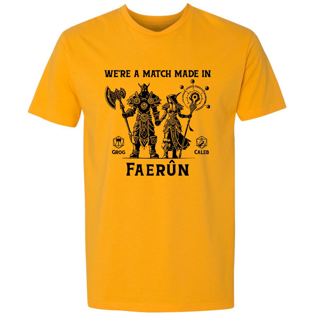Custom DnD Class Couple Premium Unisex T-Shirt - Gold - 12