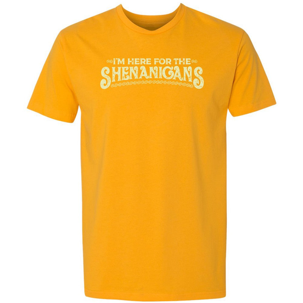 Here For The Shenanigans Premium Unisex T-Shirt - Gold - 12