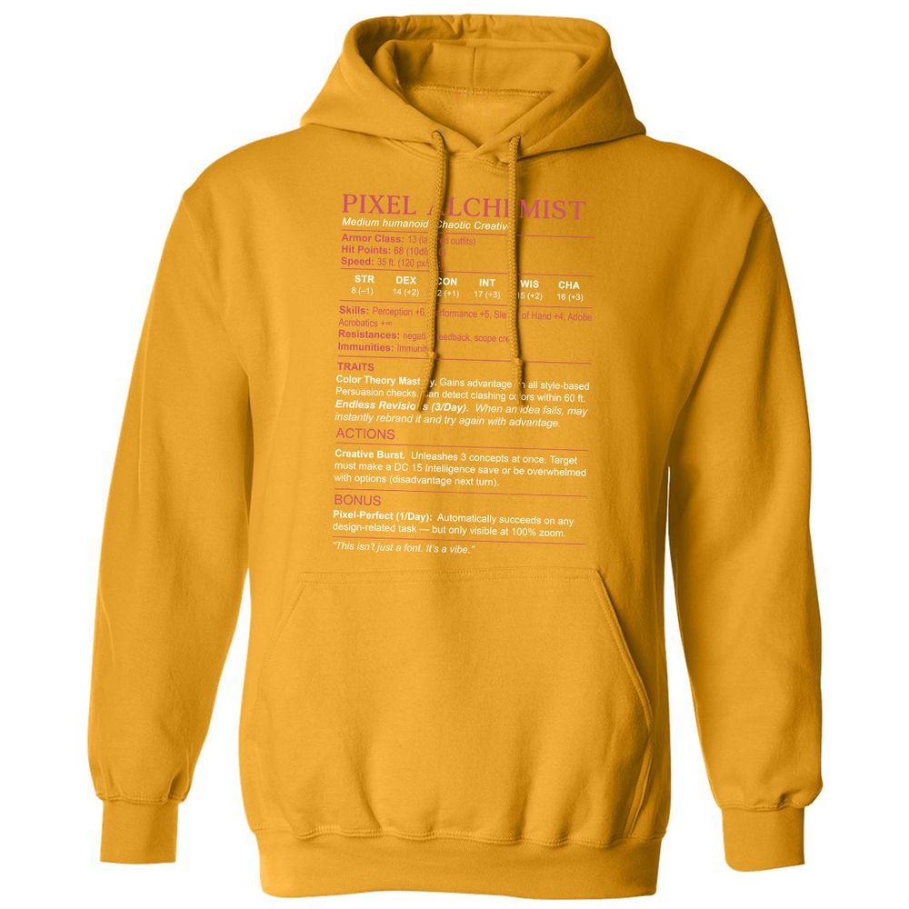 Designer Stats (Pixel Alchemist) Classic Unisex Hoodie - Gold - 12