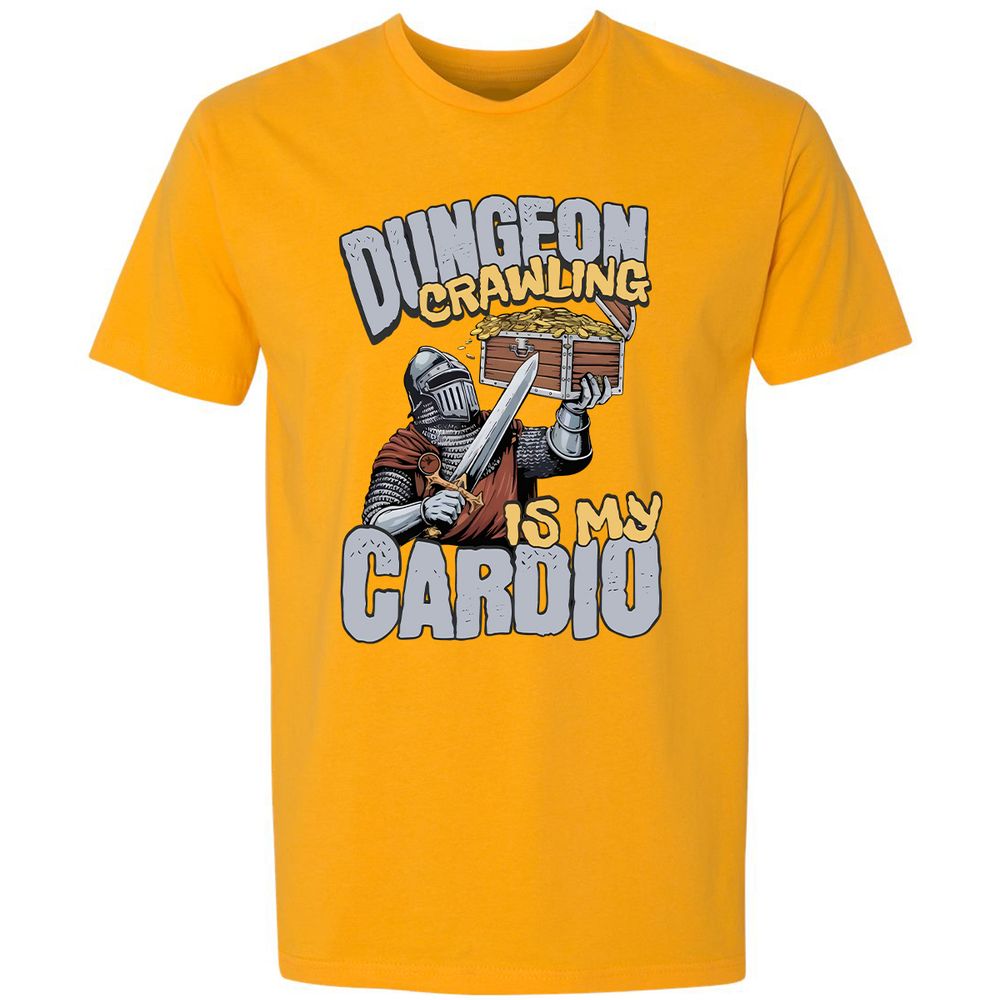 Dungeon Crawling Is My Cardio Premium Unisex T-Shirt - Gold - 12