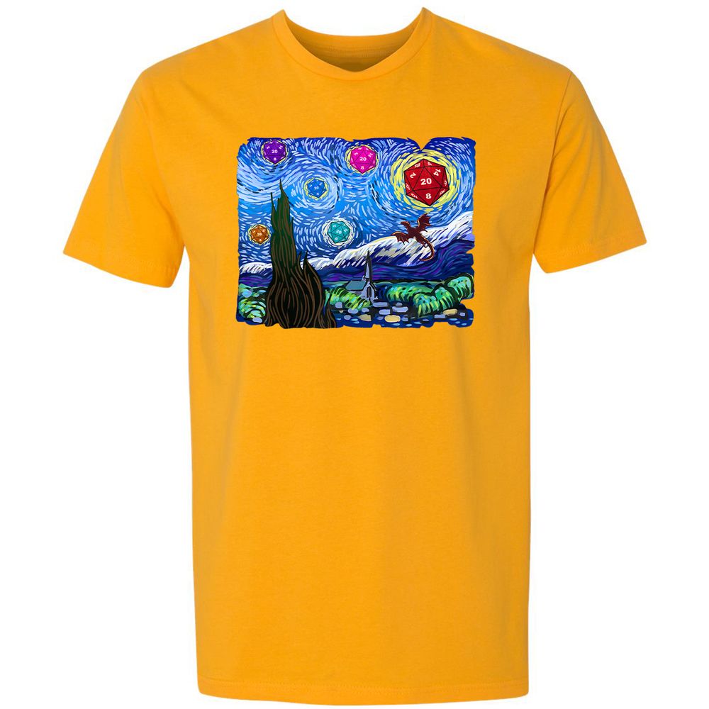 Dragon Starry Night Premium Unisex T-Shirt - Gold - 12