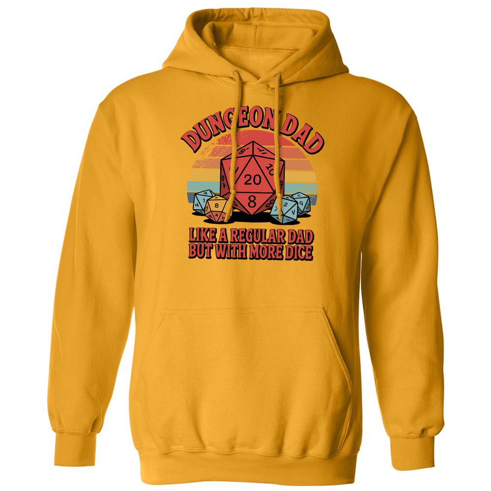 Dungeon Dad With More Dice Classic Unisex Hoodie - Gold - 12