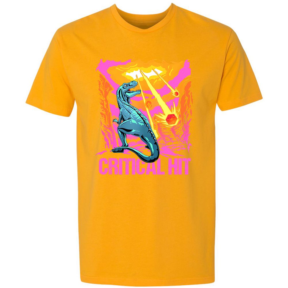 Dinosaur Critical Hit Premium Unisex T-Shirt - Gold - 12