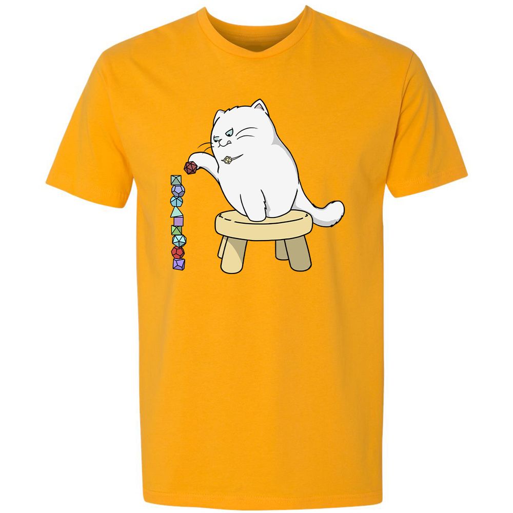 Cat Stacking Dice Premium Unisex T-Shirt - Gold - 12
