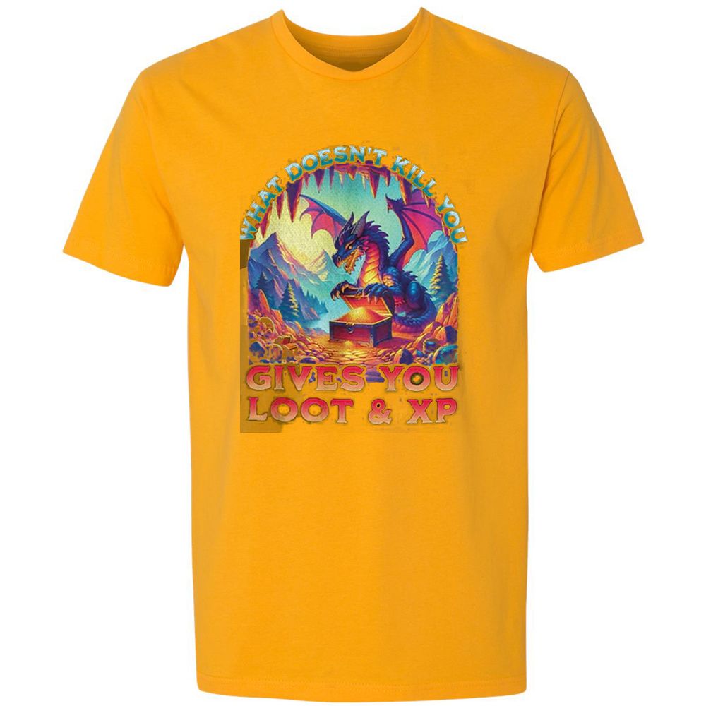 What Doesn't Kill You Give You Loot & XP Premium Unisex T-Shirt - Gold - 12