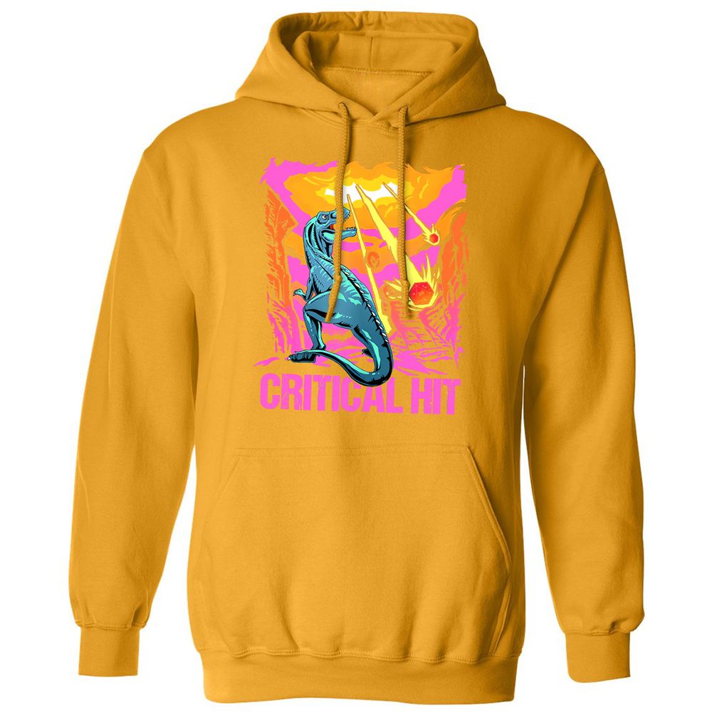 Dinosaur Critical Hit Classic Unisex Hoodie - Gold - 12
