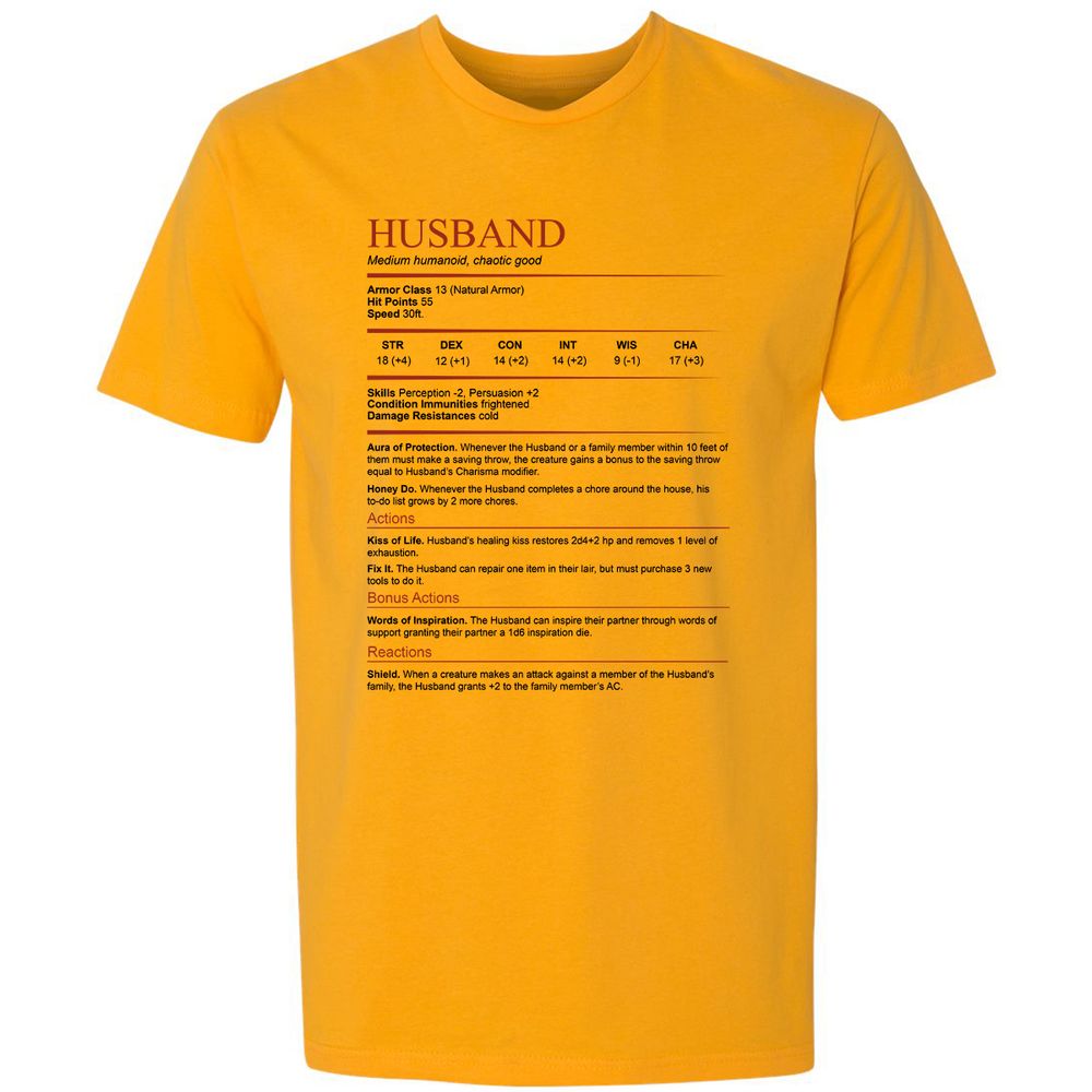 Husband White Premium Unisex T-Shirt - Gold - 12