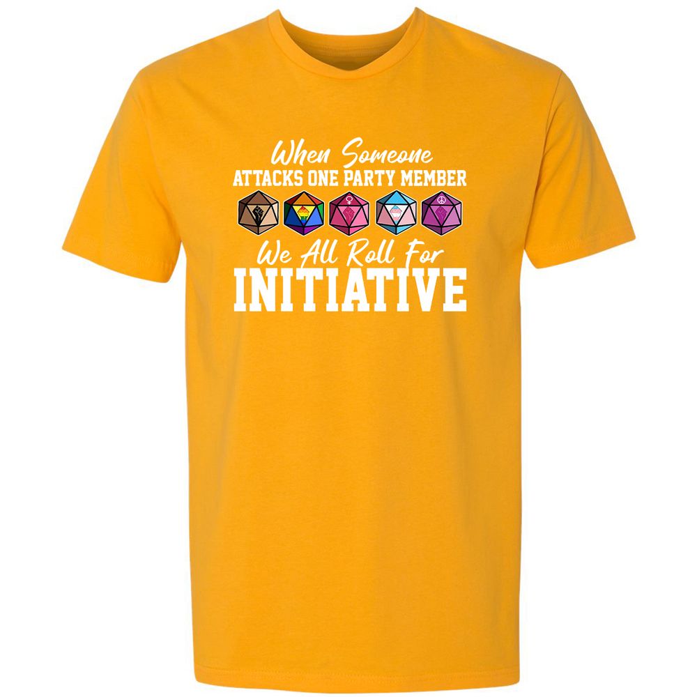 LGBT Roll For Initiative Premium Unisex T-Shirt - Gold - 12
