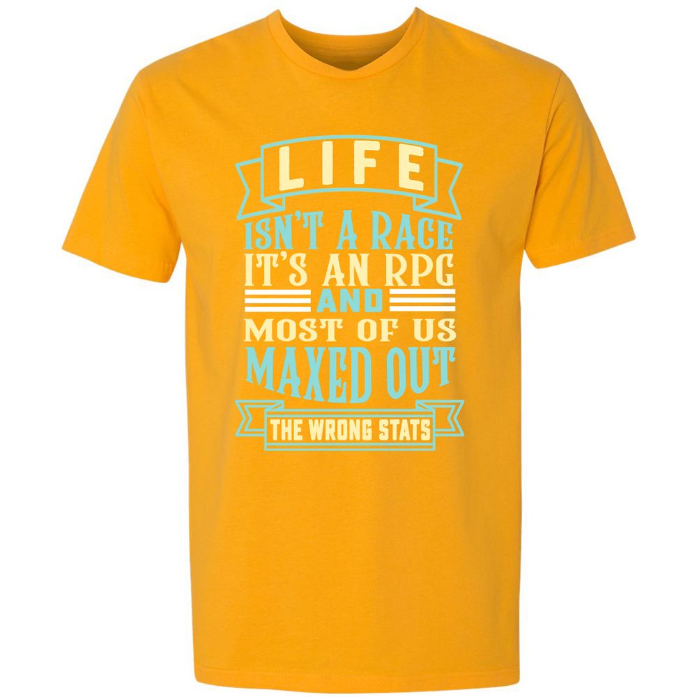 Life Is A RPG Premium Unisex T-Shirt - Gold - 12