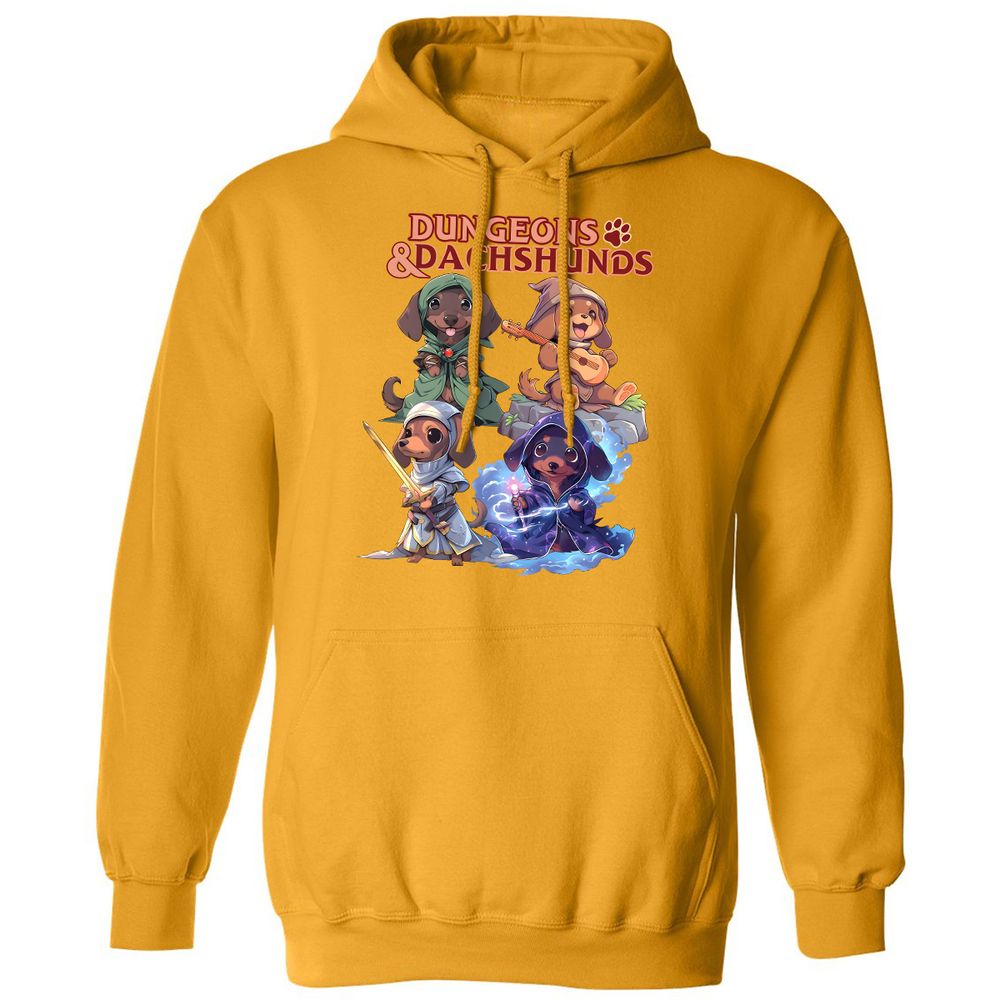 Dungeons & Dachshunds Classic Unisex Hoodie - Gold - 12