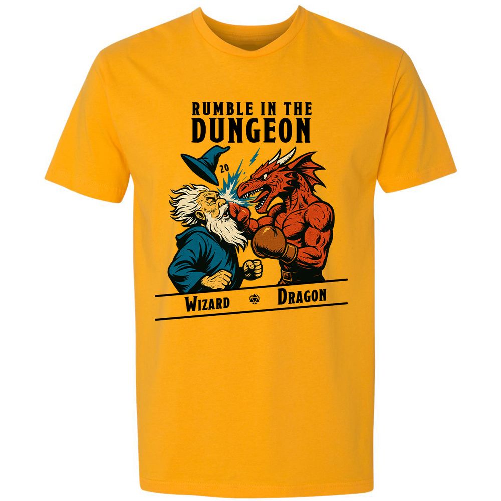 Rumble in the Dungeon Premium Unisex T-Shirt - Gold - 12