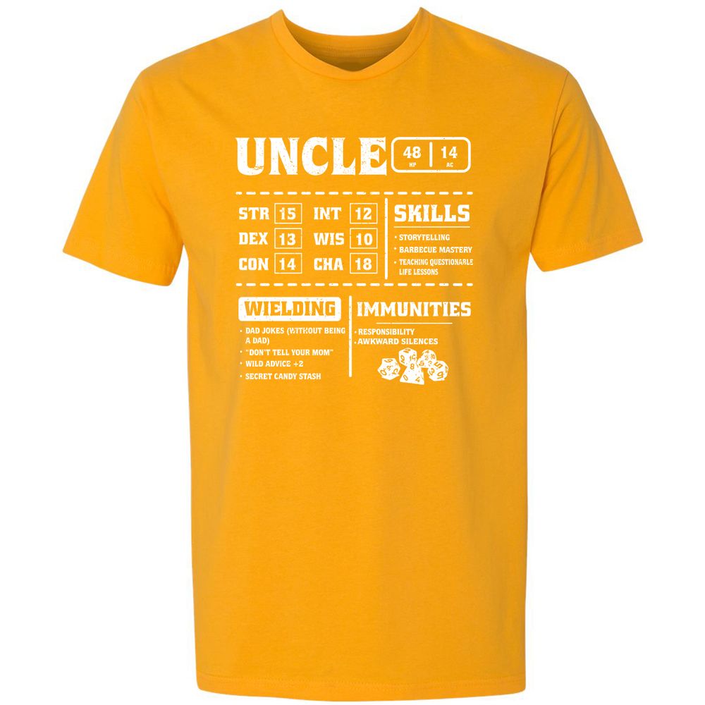 Uncle Stats Premium Unisex T-Shirt - Gold - 12