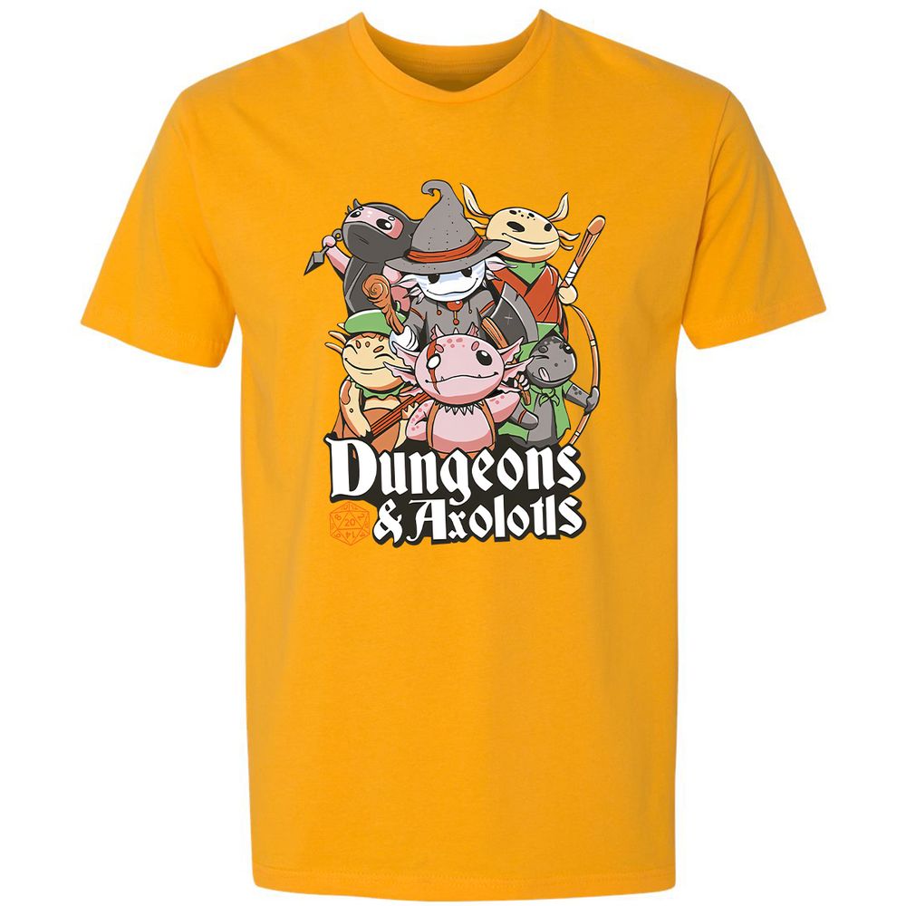 Dungeons And Axolotls Premium Unisex T-Shirt - Gold - 12