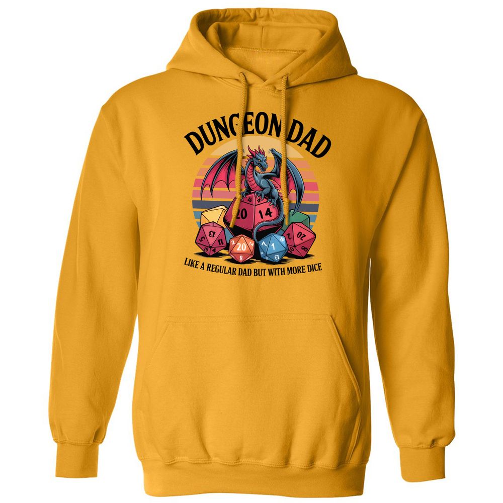 Dungeon Dad With More Dice Classic Unisex Hoodie - Gold - 12