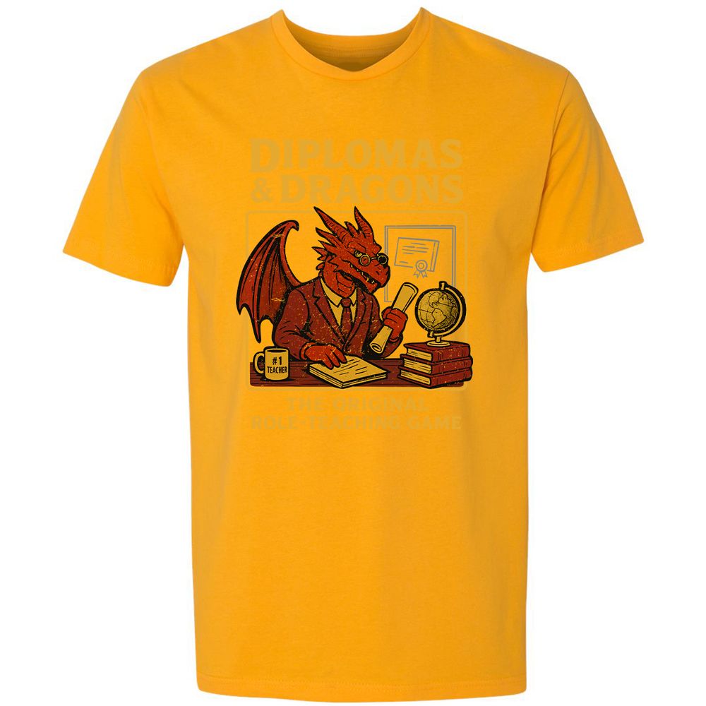 Diplomas & Dragons Premium Unisex T-Shirt - Gold - 12