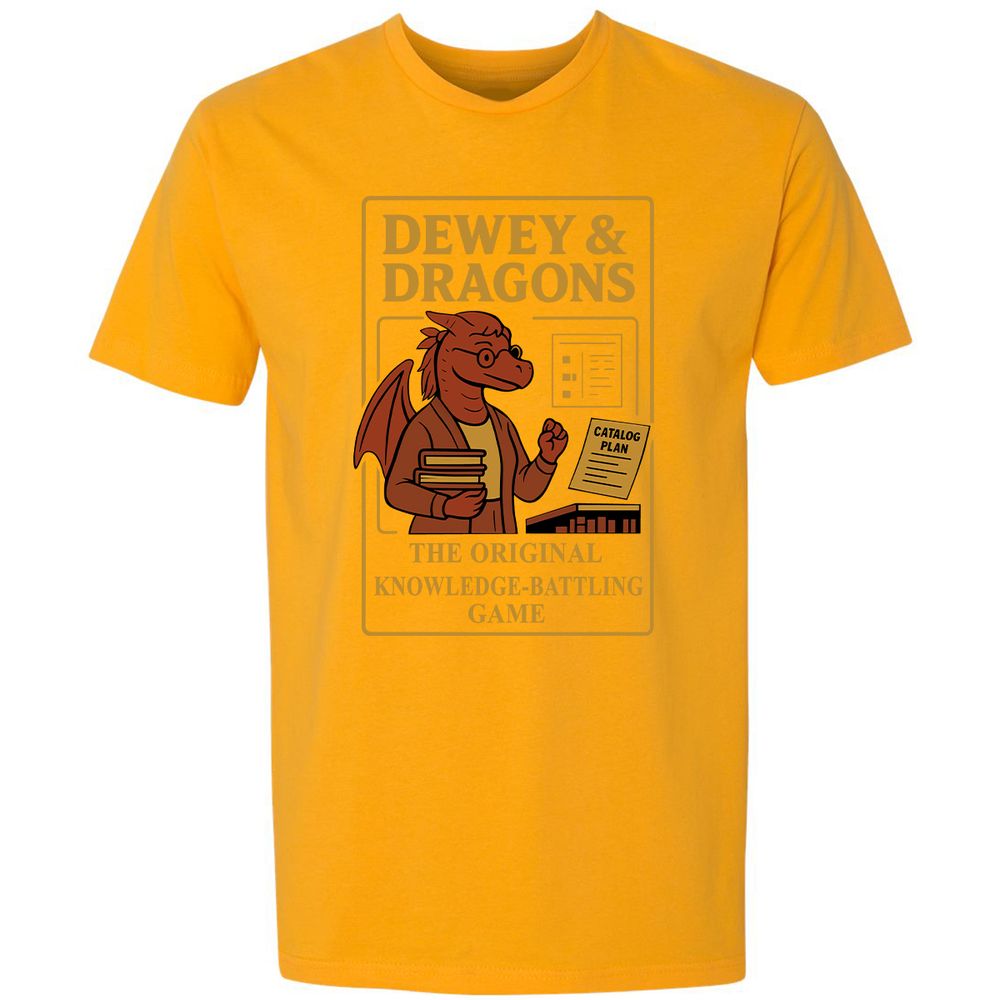 Dewey & Dragons Premium Unisex T-Shirt - Gold - 12