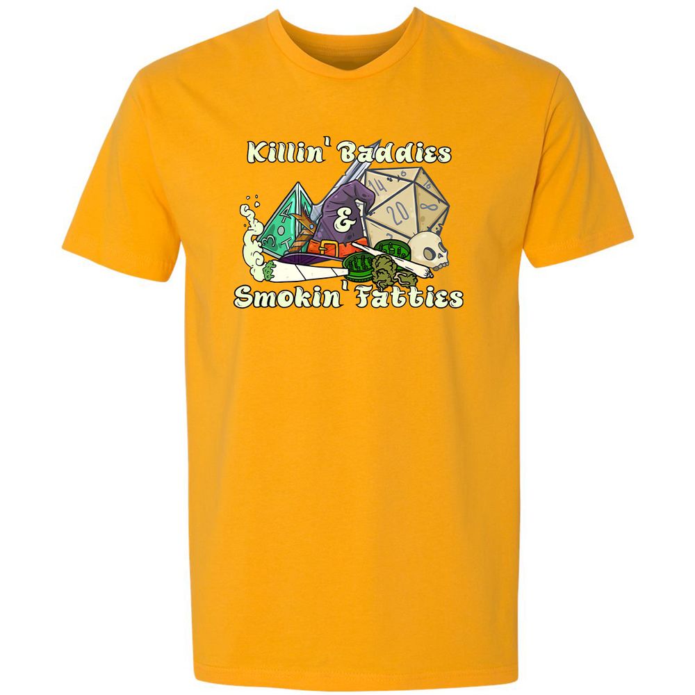 Killin' Baddies Smokin' Fatties Premium Unisex T-Shirt - Gold - 12