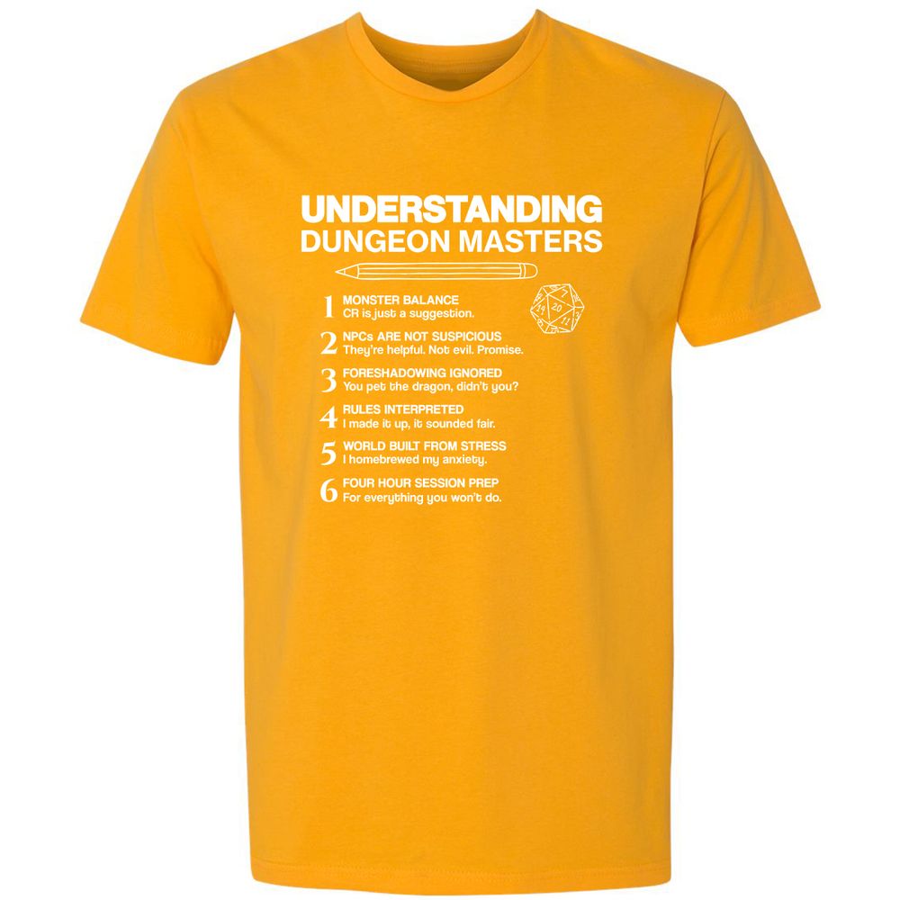 Understanding Dungeon Masters Premium Unisex T-Shirt - Gold - 12