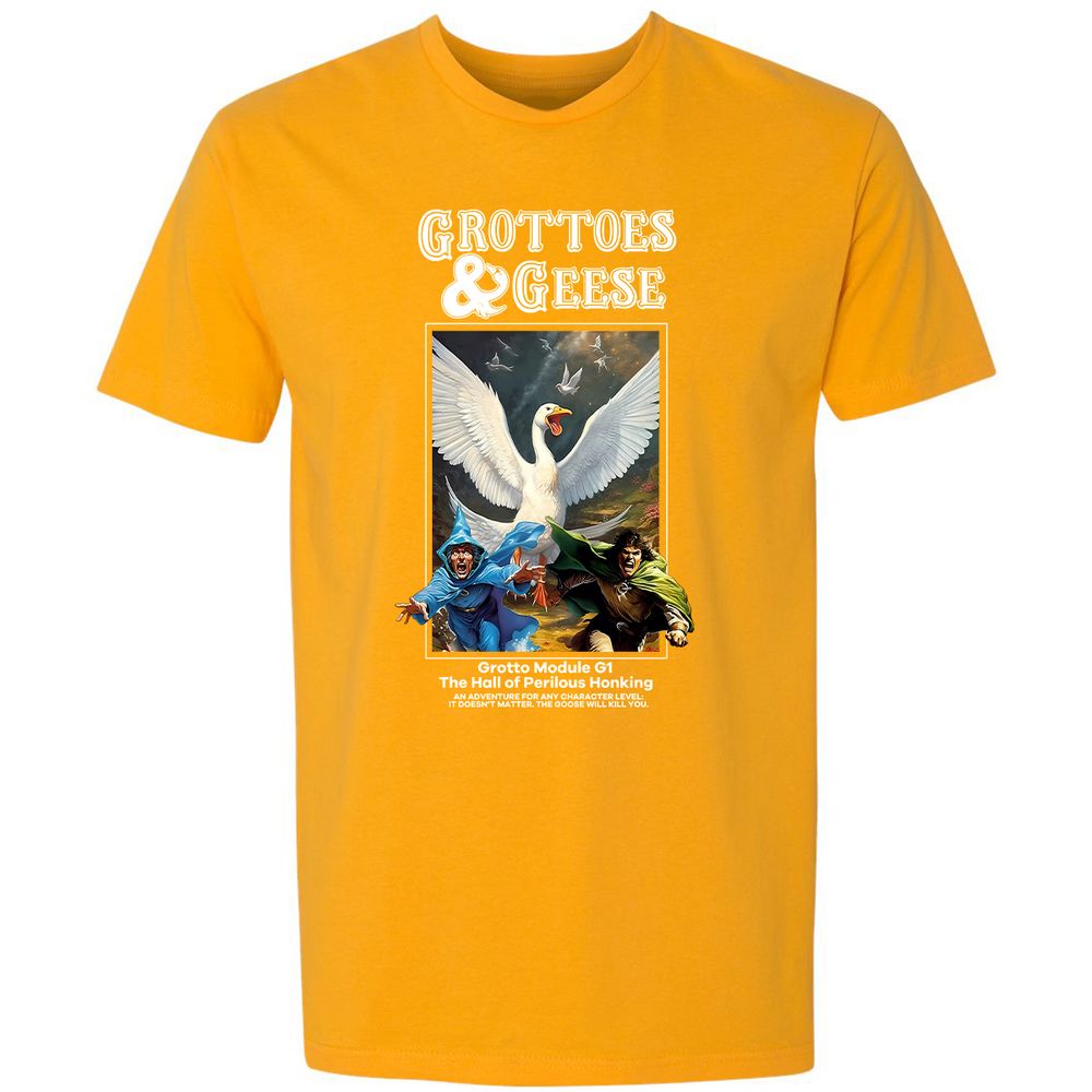 Grottoes & Geese Premium Unisex T-Shirt - Gold - 12