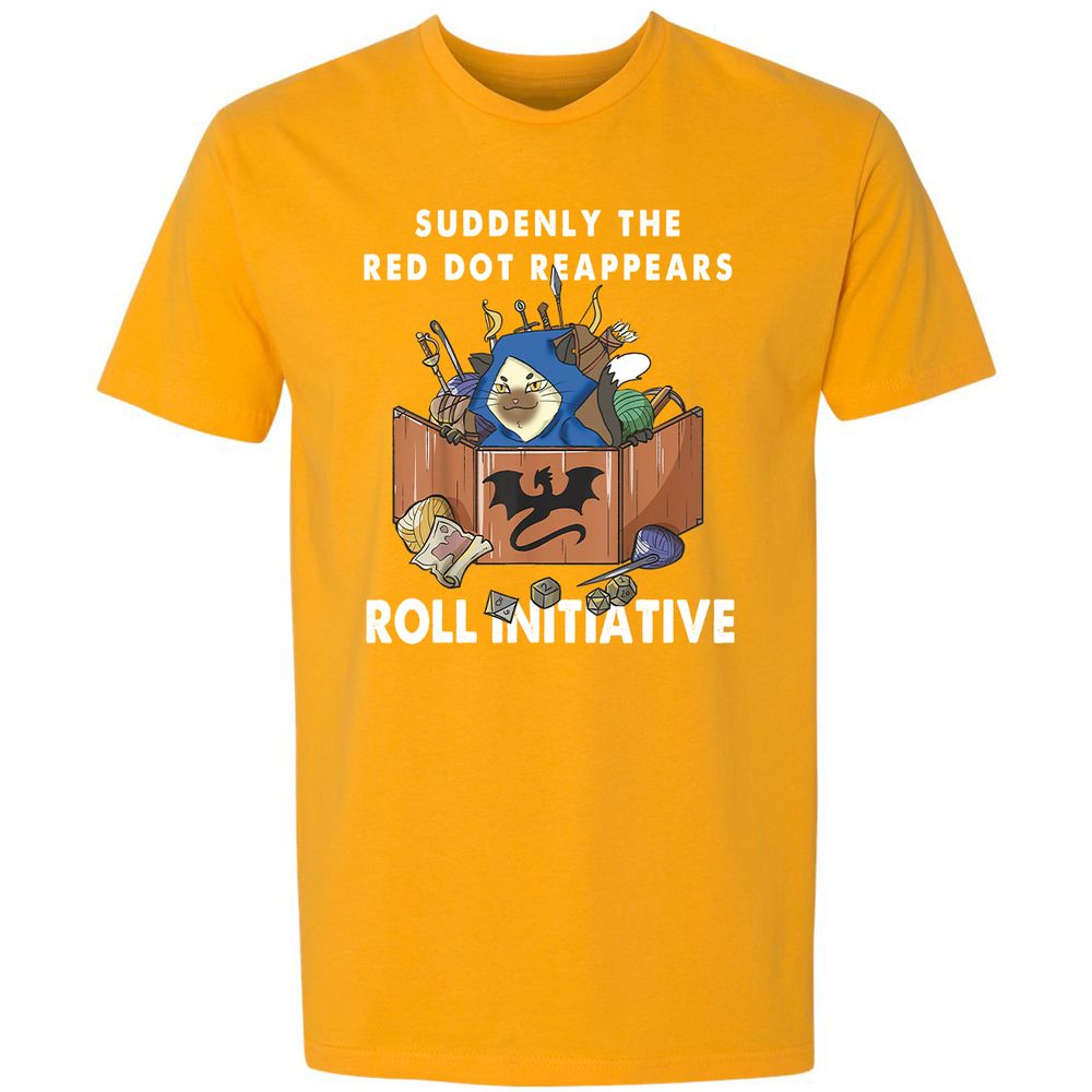 Suddenly The Red Dot Reappears Roll Initiative Premium Unisex T-Shirt - Gold - 12