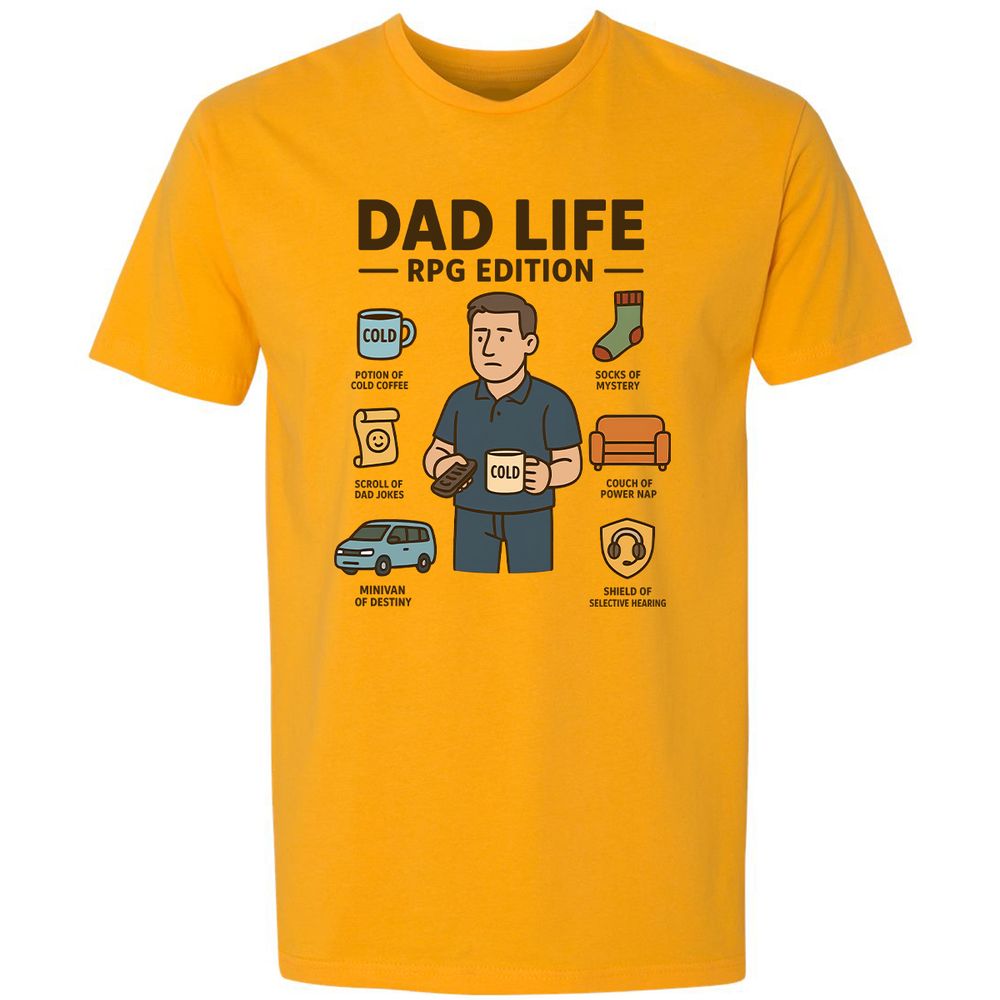 Dad Life RPG Edition Premium Unisex T-Shirt - Gold - 12