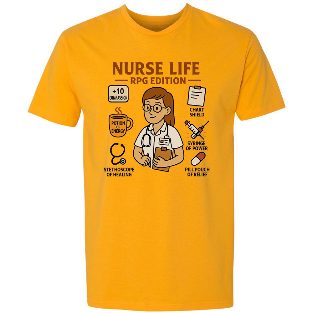 Nurse Life RPG Edition Premium Unisex T-Shirt - Gold - 12