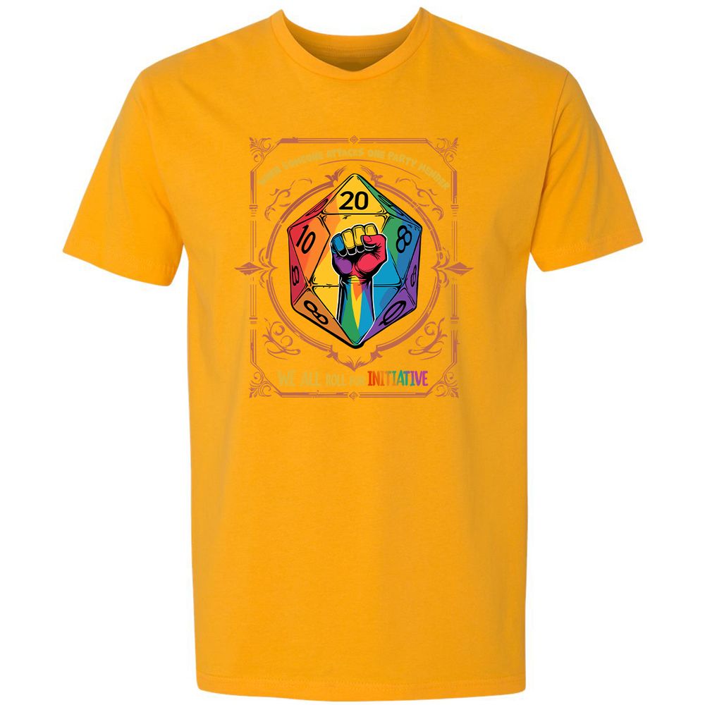 Roll For Initiative Premium Unisex T-Shirt - Gold - 12
