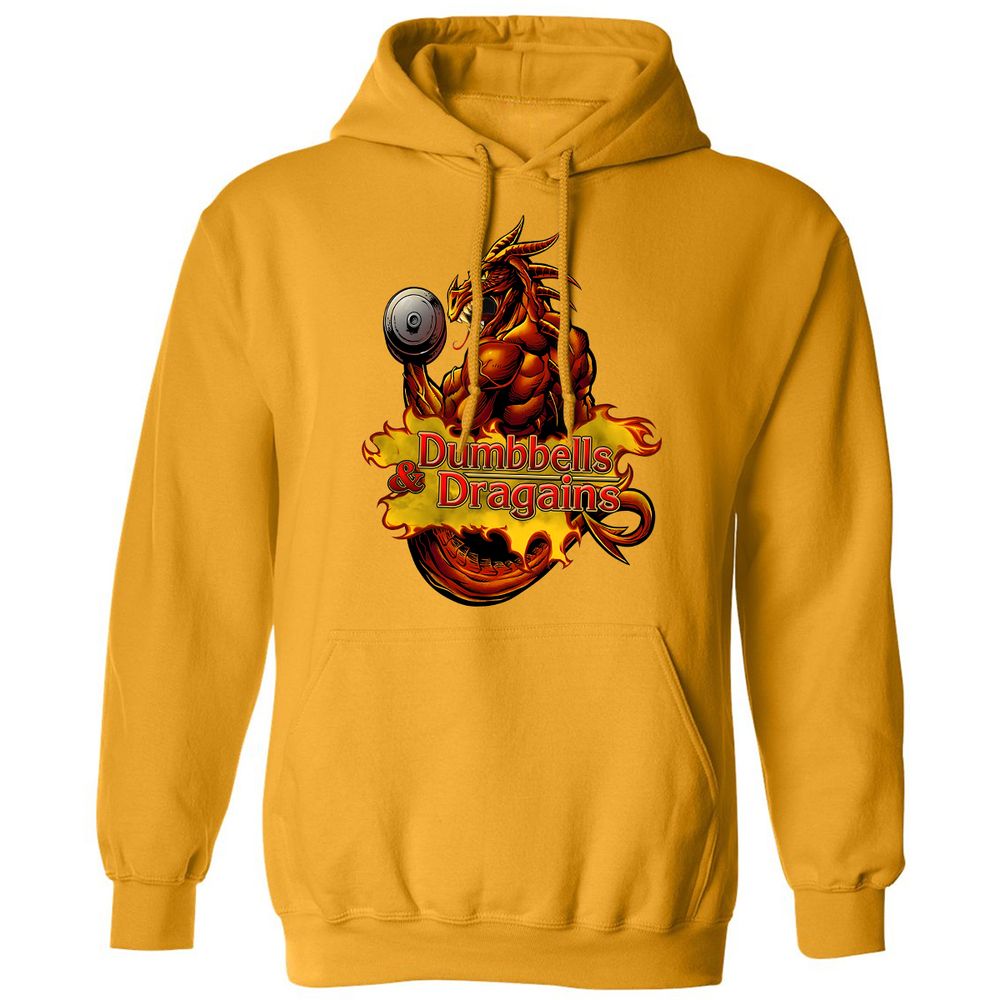 Dumbbells & Dragains Classic Unisex Hoodie - Gold - 12