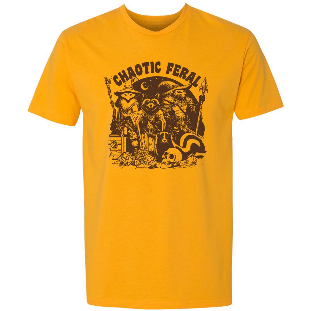 Raccoon Chaotic Feral Premium Unisex T-Shirt - Gold - 12