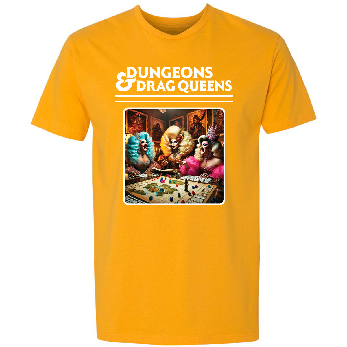 Dungeons & Drag Queens Premium Unisex T-Shirt - Gold - 12