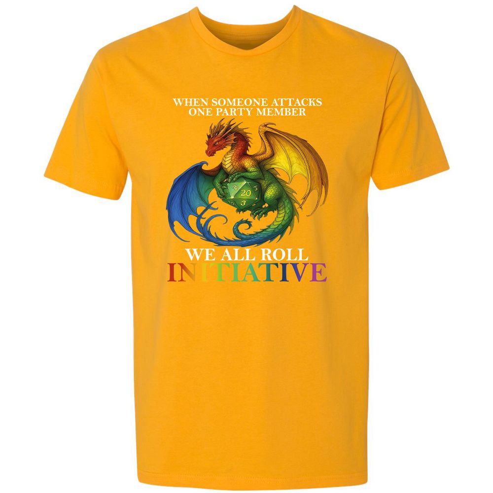 Dragon Roll For Initiative Premium Unisex T-Shirt - Gold - 12