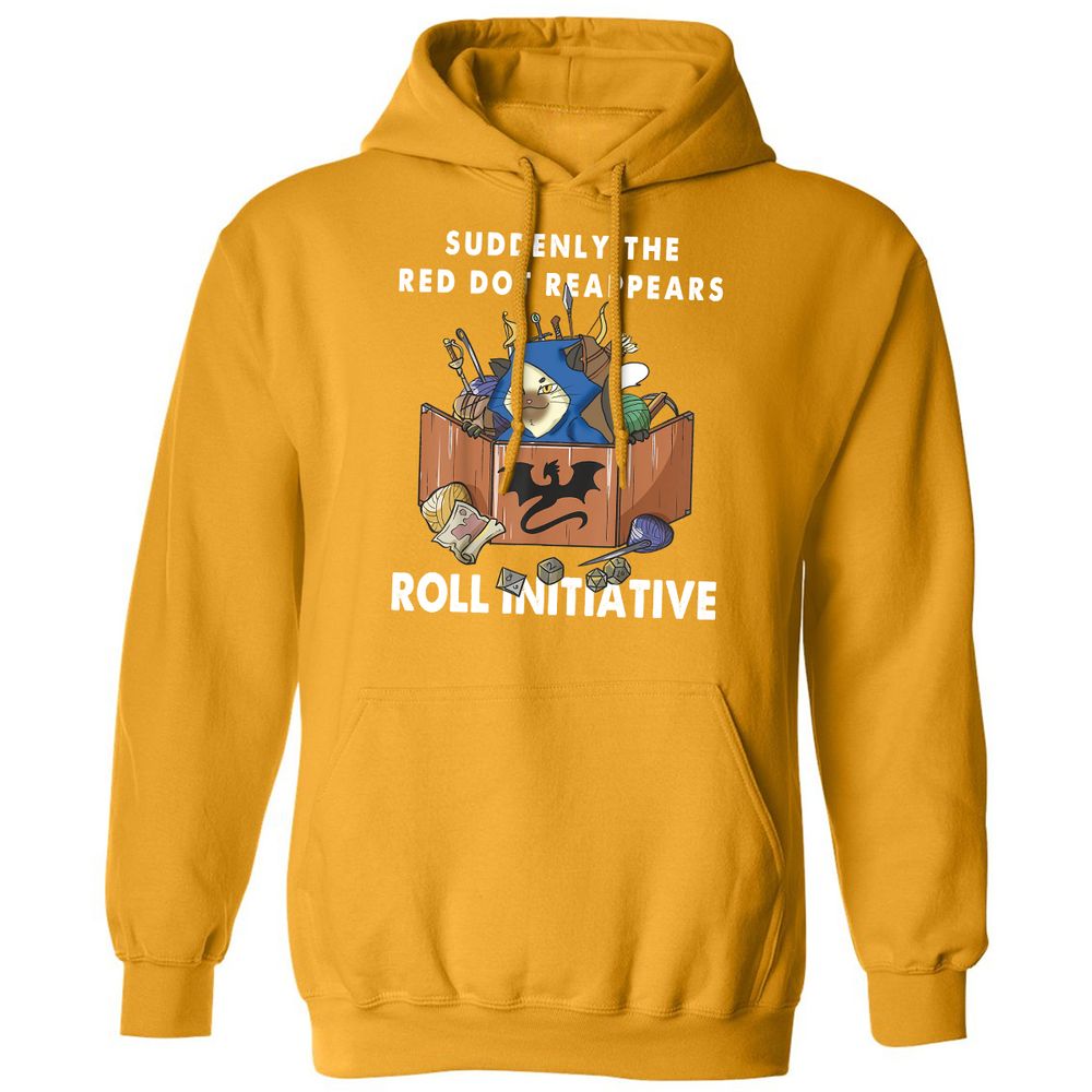 Suddenly The Red Dot Reappears Roll Initiative Classic Unisex Hoodie - Gold - 12