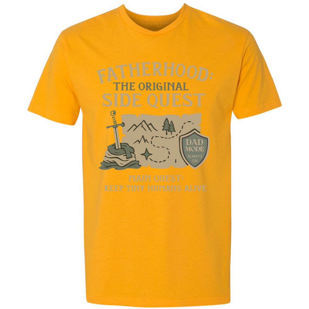 Fatherhood The Original Side Quest Premium Unisex T-Shirt - Gold - 12