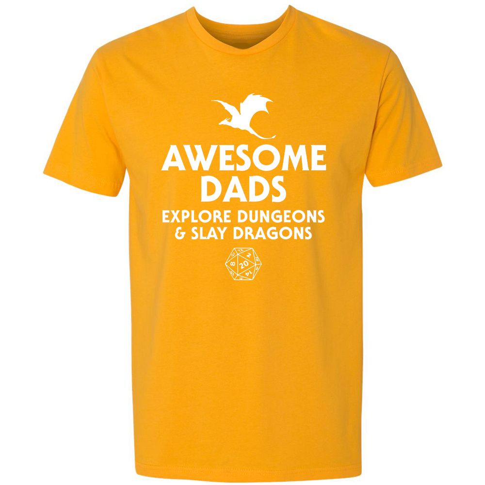 Awesome Dads Slay Dragons Premium Unisex T-Shirt - Gold - 12